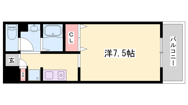 ソフィア21新在家(ワンルーム/1階)の間取り写真
