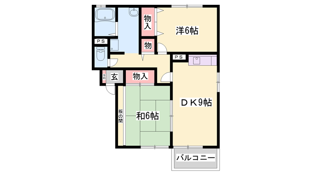リバーコート(2DK/2階)の間取り写真