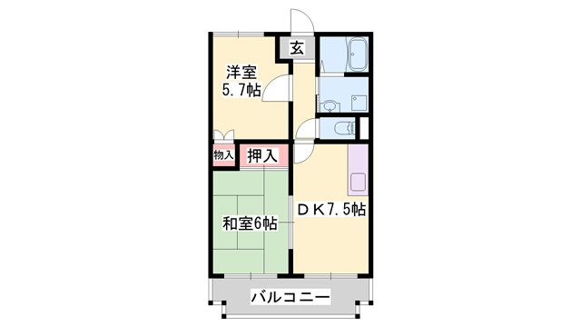 エクレール(2DK/3階)の間取り写真