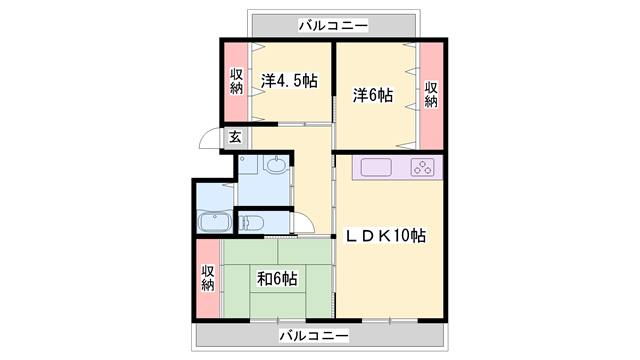 グレース蓮池(3LDK/1階)の間取り写真