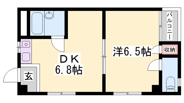 THE CITY砥堀(1DK/2階)の間取り写真