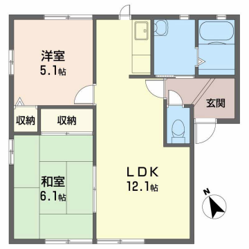 構壱番館B.C(2LDK/2階)の間取り写真