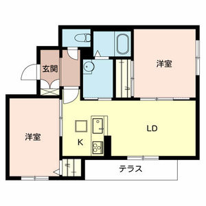 メゾンフローラⅡ(2LDK/1階)の間取り写真
