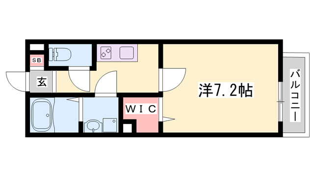 AREGRIA姫路東(1K/3階)の間取り写真