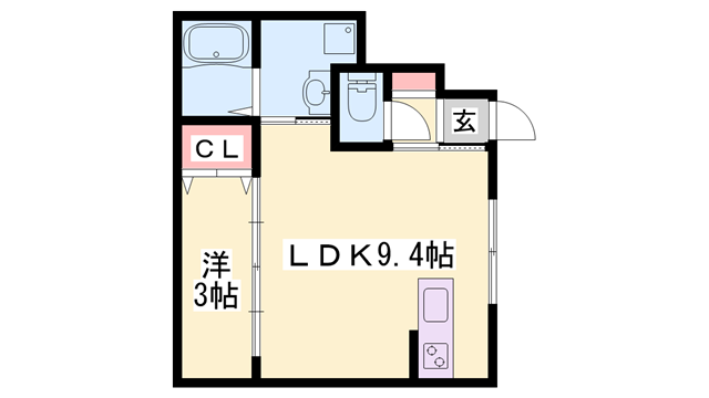ボヌール妻鹿駅前(1LDK/1階)の間取り写真
