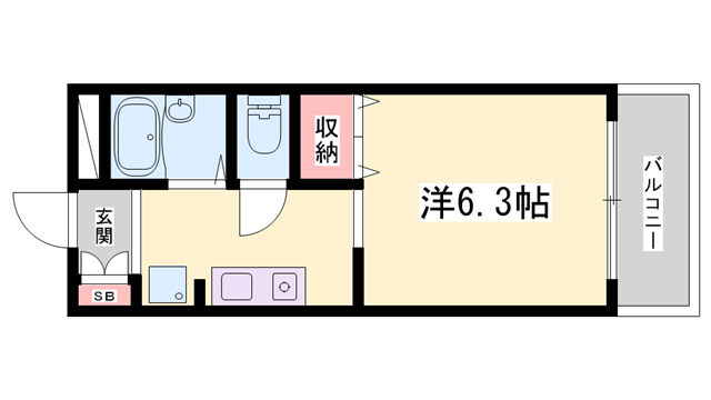 アミスタ花北(1K/1階)の間取り写真