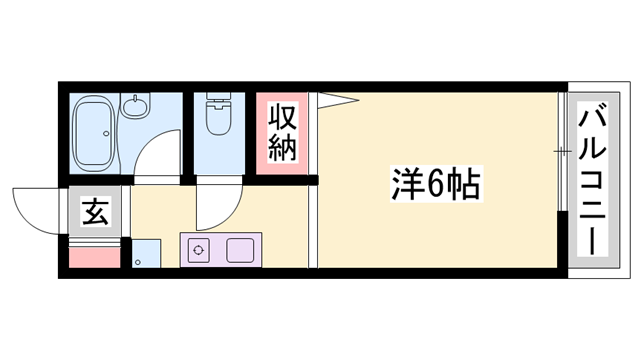 ジュネス青山(1K/1階)の間取り写真