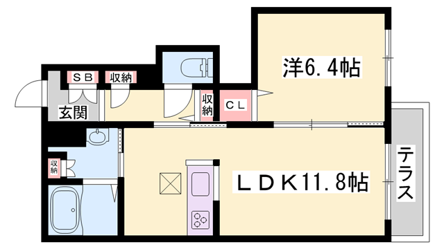 レジュール・ブリアン(1LDK/1階)の間取り写真