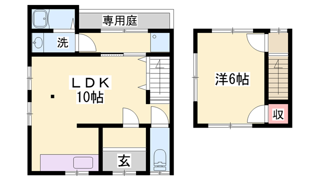 姫新線 播磨高岡駅 徒歩23分 2階建 築63年(1LDK)の間取り写真