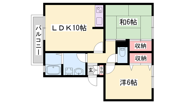 フリーデンⅢ(2LDK/3階)の間取り写真