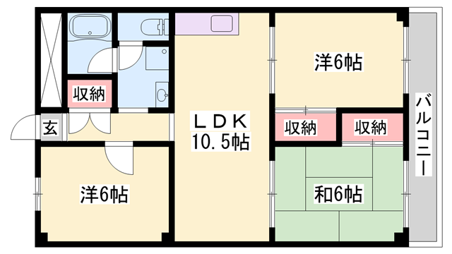 メゾンM(3LDK/3階)の間取り写真