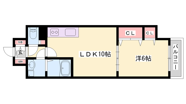 MISTRAL栗山町(1LDK/2階)の間取り写真