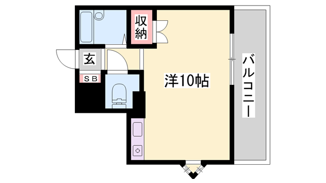 リバーサイドフナハシ(ワンルーム/3階)の間取り写真