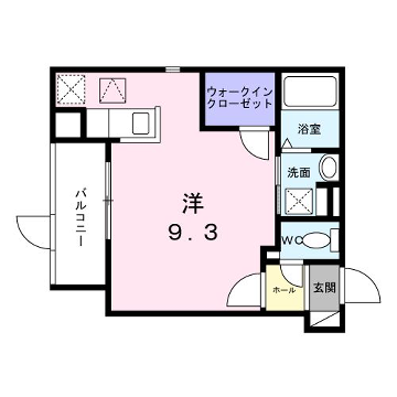 ヒカルサ明石南王子(ワンルーム/1階)の間取り写真
