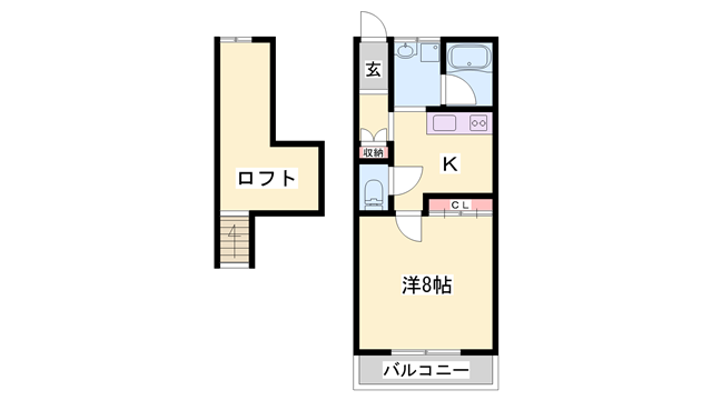 エリタージュ(1K/2階)の間取り写真