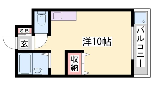 リバーサイドフナハシ(ワンルーム/2階)の間取り写真