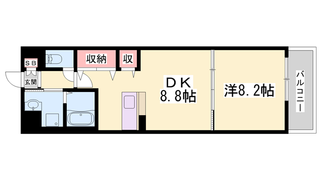 大久保パレス(1DK/2階)の間取り写真