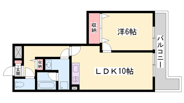 メゾンドレガート(1LDK/3階)の間取り写真