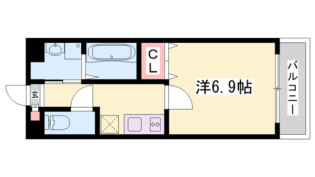 MISTRAL千代田町(1K/5階)の間取り写真