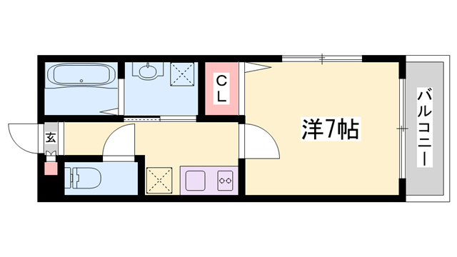 MISTRAL千代田町(1K/1階)の間取り写真