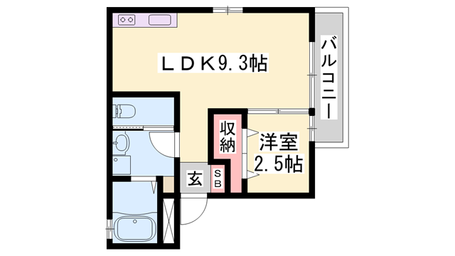 ルミエール神屋町(1LDK/3階)の間取り写真
