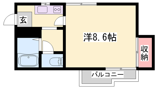 メゾンキンセイ(1K/2階)の間取り写真