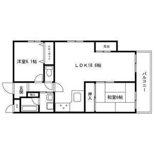 宮西パレス 壱号館(2LDK/5階)の間取り写真