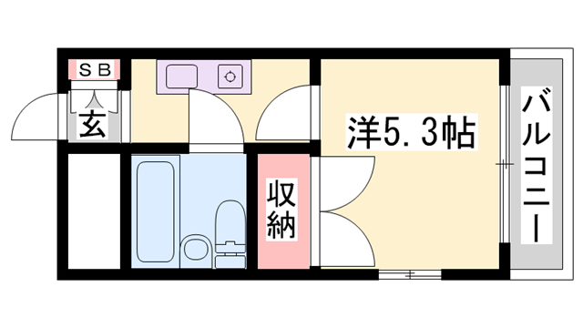 グリーンハイツ南駅前(1K/7階)の間取り写真