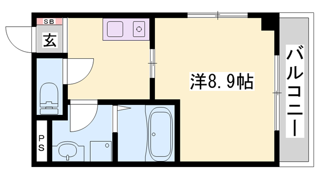 アートN(1K/3階)の間取り写真