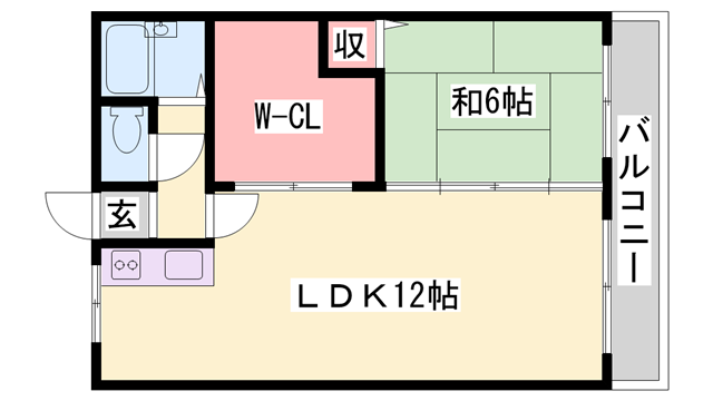 フジサンライズ白浜(1LDK/2階)の間取り写真