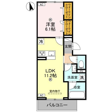 DS阿保(1LDK/2階)の間取り写真