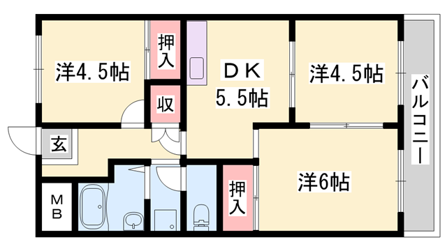 東雲ロイヤルハイツ(3DK/3階)の間取り写真