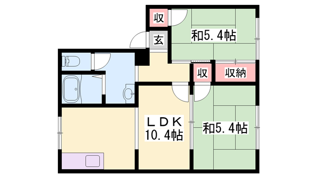 パレコスモス(2LDK/1階)の間取り写真