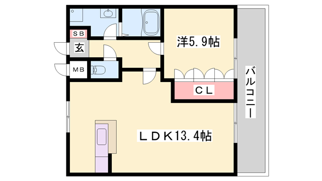 ストーク ミヤタ(1LDK/2階)の間取り写真
