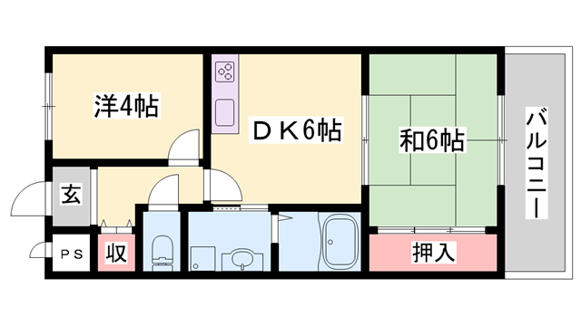 HIJIRIマンション(2DK/2階)の間取り写真