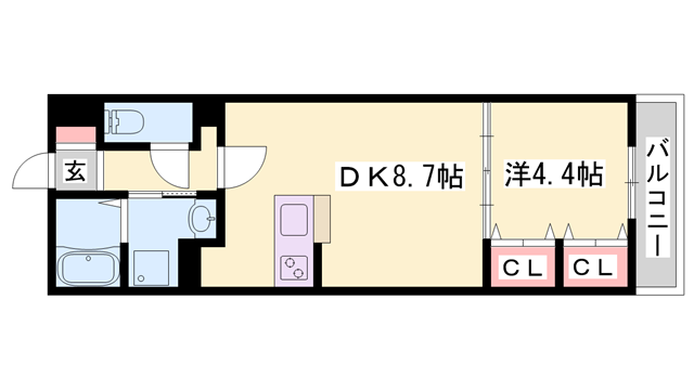 MISTRAL龍野町(1LDK/1階)の間取り写真