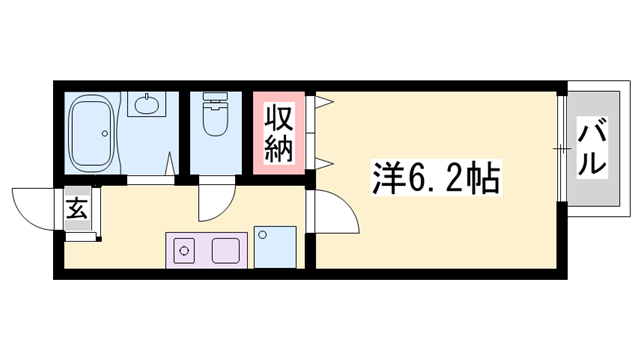 ナイスワン太子(1K/1階)の間取り写真