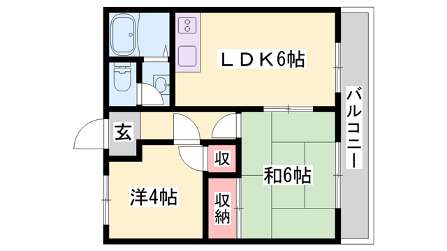 ハイツヴァンサンカン(2LDK/2階)の間取り写真