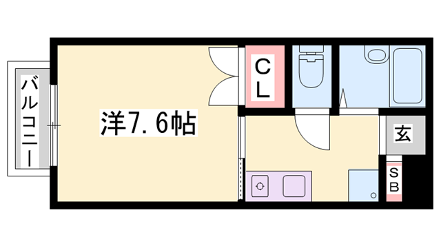 アメニティコート伊保崎(1K/2階)の間取り写真