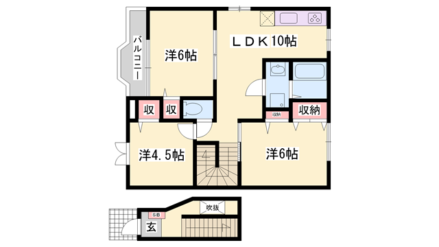 シティアークⅡ(3LDK/2階)の間取り写真