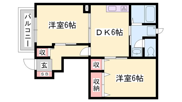 レジデンス東蒲田(2DK/1階)の間取り写真