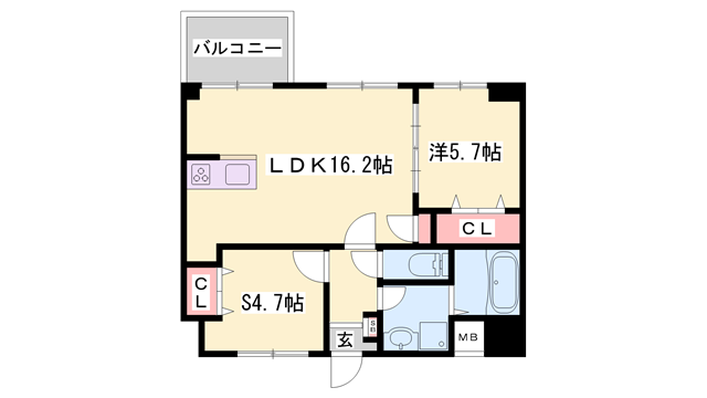 MISTRAL姫路駅前Ⅲ(1SLDK/9階)の間取り写真