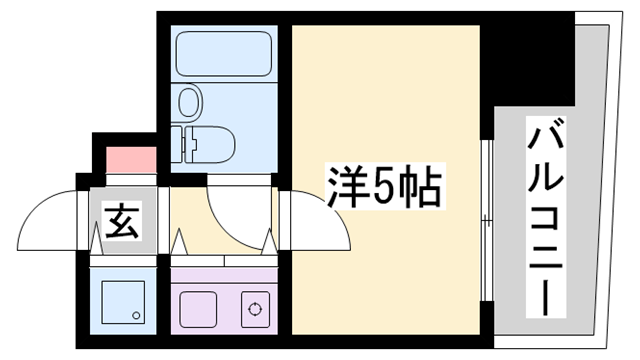 朝日プラザサウスコア姫路(ワンルーム/6階)の間取り写真