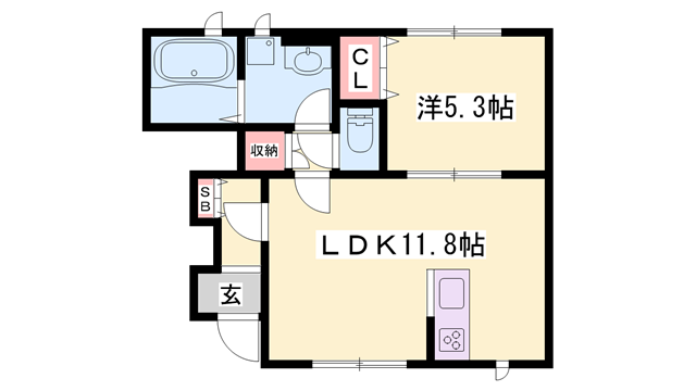 高砂市曽根町計画(1LDK/1階)の間取り写真