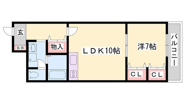 上野マンション(1LDK/1階)の間取り写真