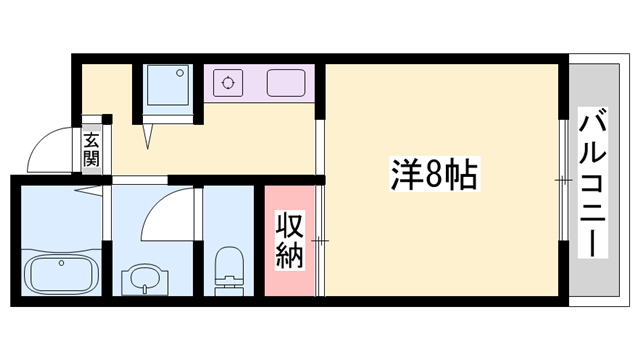 プルミエールI(1K/2階)の間取り写真