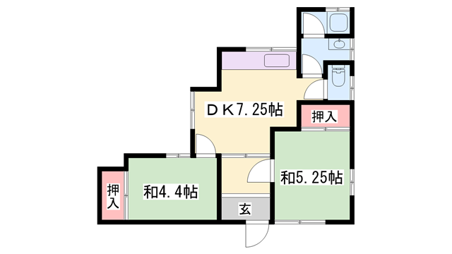 DSハイツ(2DK/2階)の間取り写真