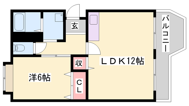 カインド小野(1LDK/4階)の間取り写真