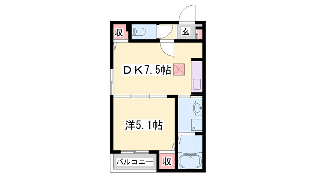 ネオイースト(1DK/1階)の間取り写真