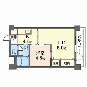 高卯マンション(1LDK/4階)の間取り写真